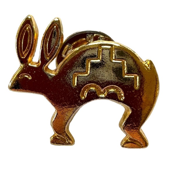 Navajo Southwest Gold Rabbit Pin - Picture 2 of 10
